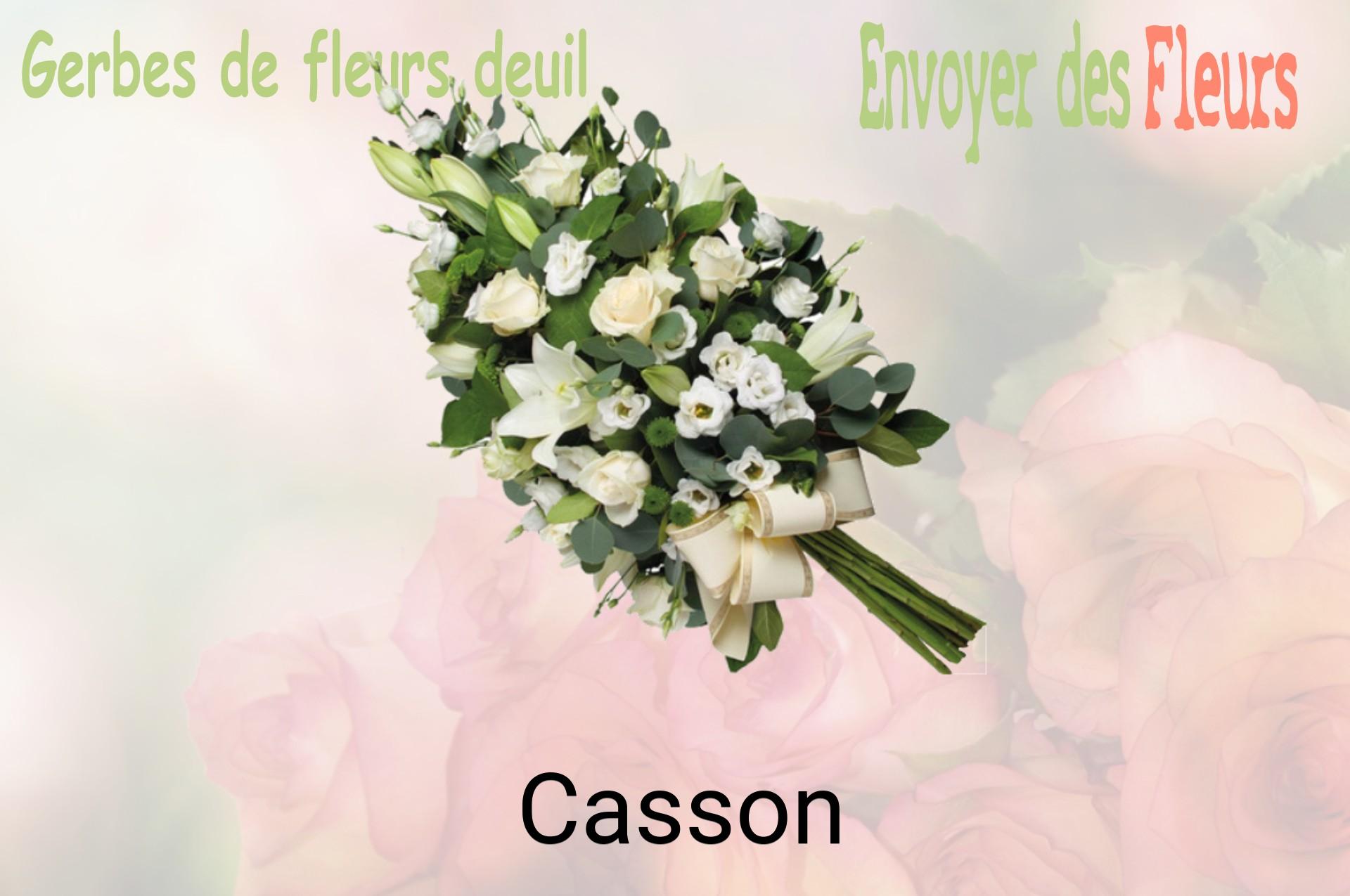 Gerbe de fleurs de deuil livrée à Casson